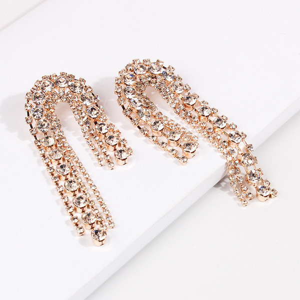 Κομψά γυναικεία κρεμαστά σκουλαρίκια με πέτρες σε δύο χρώματα