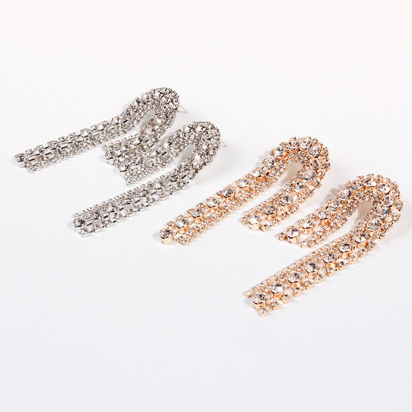 Κομψά γυναικεία κρεμαστά σκουλαρίκια με πέτρες σε δύο χρώματα