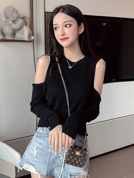 Γυναικεία μπλούζα  με γυμνούς ώμους σε πράσινο και μαύρο χρώμα