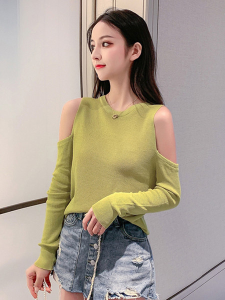 Γυναικεία μπλούζα  με γυμνούς ώμους σε πράσινο και μαύρο χρώμα