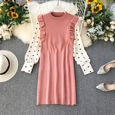 Lezser női ruha kerek nyakkivágással több színben