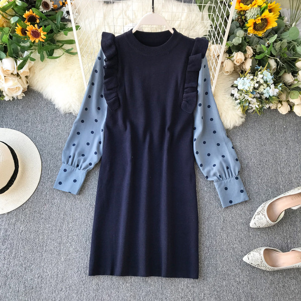 Lezser női ruha kerek nyakkivágással több színben