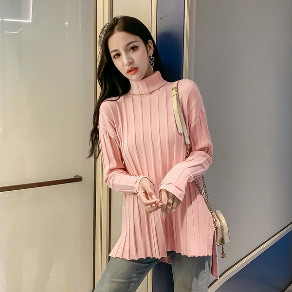 Modern női pulóver három színben, hosszú modellben