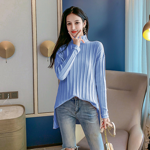 Modern női pulóver három színben, hosszú modellben