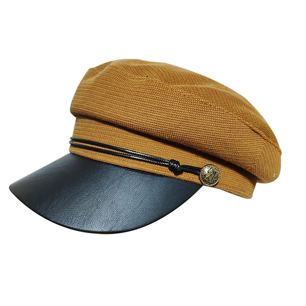 Modern női sapka bőr ellenzővel, különböző színekben