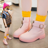 Детски боти за момичета в три цвята с цип и катарама