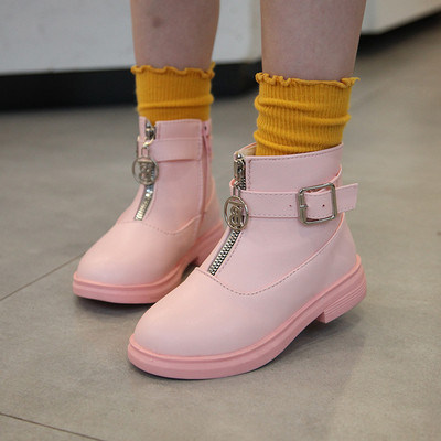 Детски боти за момичета в три цвята с цип и катарама