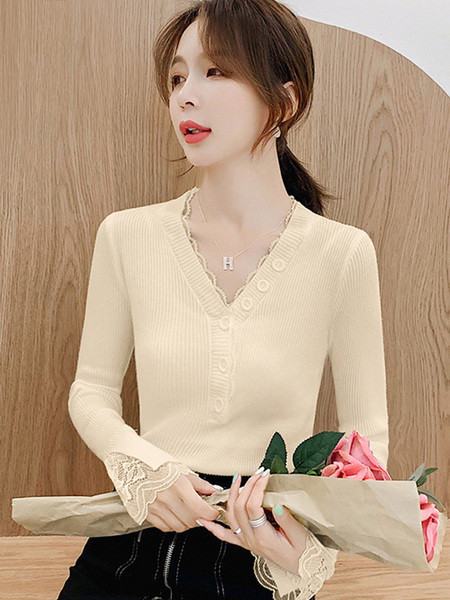 Női korszerű blúz modell spitz nyakkivágással