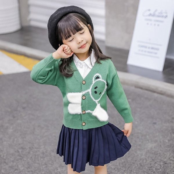 Modern gyerekmellény lányoknak két színben V-nyakkal