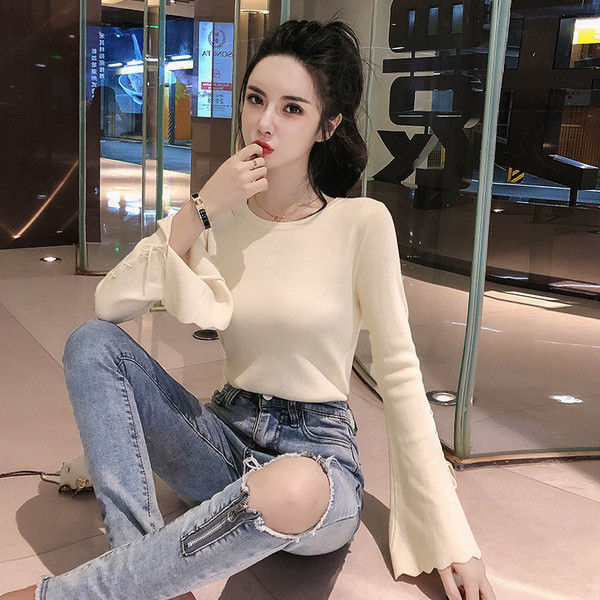 Modern női blúz O-nyakkal, több színben