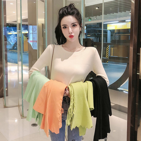 Modern női blúz O-nyakkal, több színben