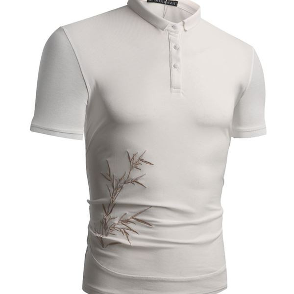 Modern férfi póló három színben hímzéssel