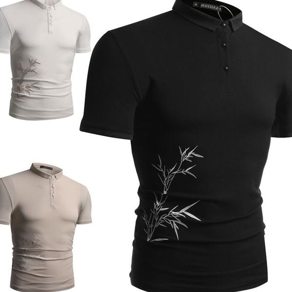 Modern férfi póló három színben hímzéssel