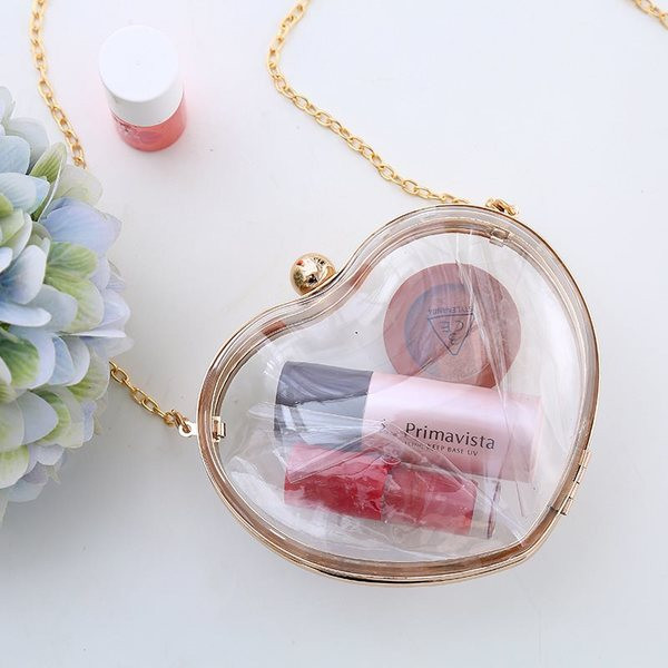 Átlátszó női kulcs / szív alakú táska ezüst és arany színben