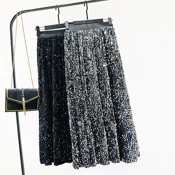 Új modell női szabású szoknya flitterekkel több színben