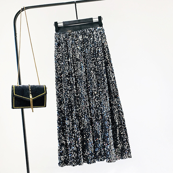 Új modell női szabású szoknya flitterekkel több színben