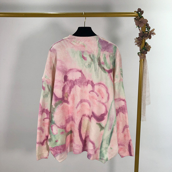 Széles, hosszú ujjú pulóver irizáló színekben