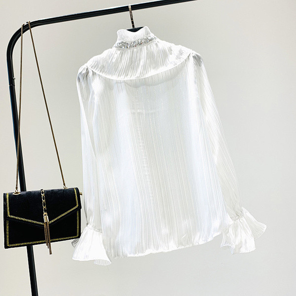 Új modell modern női ing lótusz ujjal, három színben