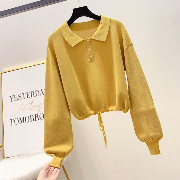 Modern női blúz gallérral és gombokkal több színben