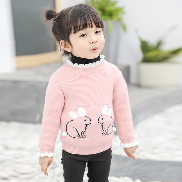 Модерен детски пуловер в три цвята за момичета