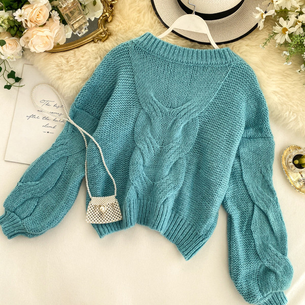 Női alkalmi pulóver ovális nyakkivágással, kék, narancssárga és bézs színben