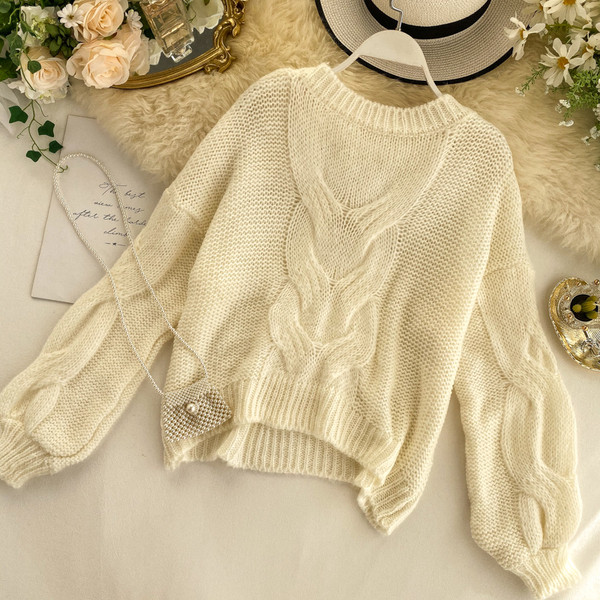 Női alkalmi pulóver ovális nyakkivágással, kék, narancssárga és bézs színben