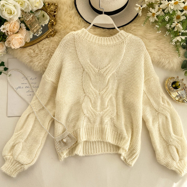 Női alkalmi pulóver ovális nyakkivágással, kék, narancssárga és bézs színben