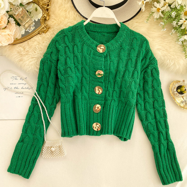 Vesta de dama cu decolteu oval si nasturi in mai multe culori