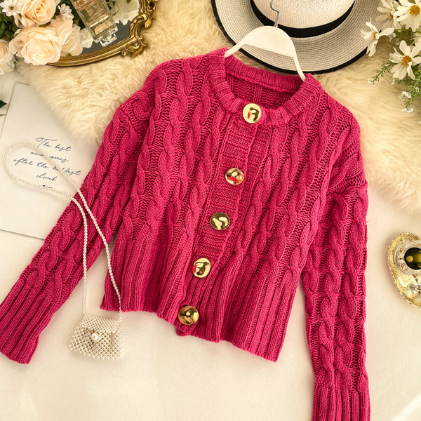 Vesta de dama cu decolteu oval si nasturi in mai multe culori