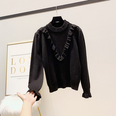 Női pulóver O-nyakkal, több színben