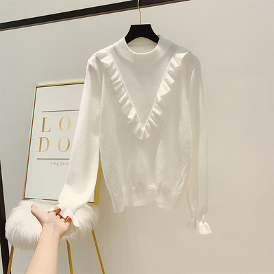 Női pulóver O-nyakkal, több színben