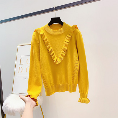 Női pulóver O-nyakkal, több színben