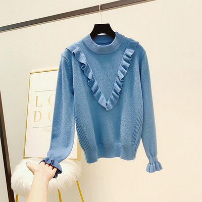 Női pulóver O-nyakkal, több színben