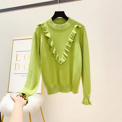 Női pulóver O-nyakkal, több színben