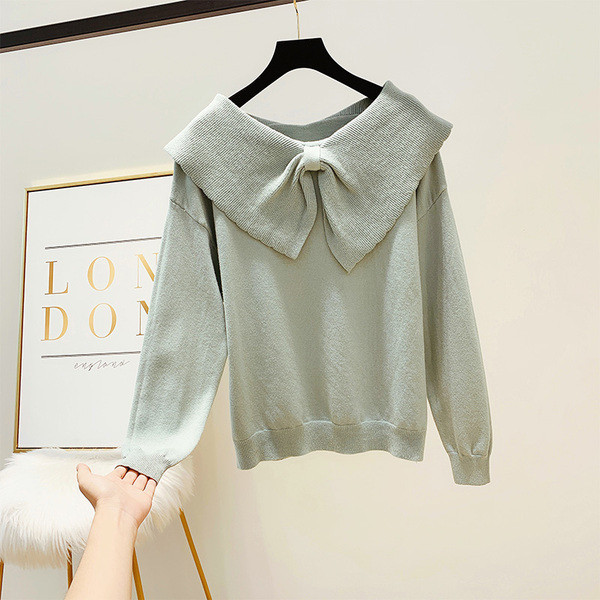 Női hosszú ujjú pulóver és gallér négy színben