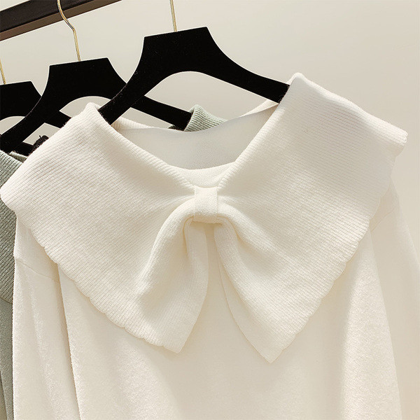 Női hosszú ujjú pulóver és gallér négy színben