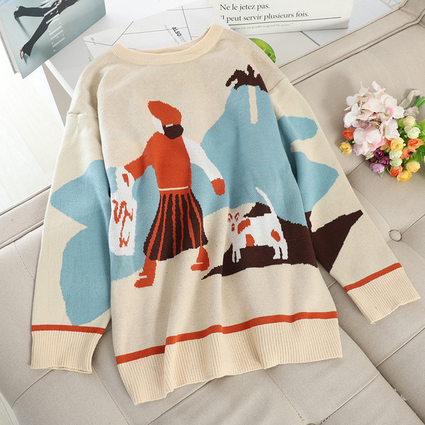 Modern női pulóver és szoknya szett fekete és barna színben