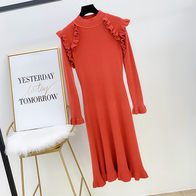 Lezser női ruha hosszú ujjal, három színben