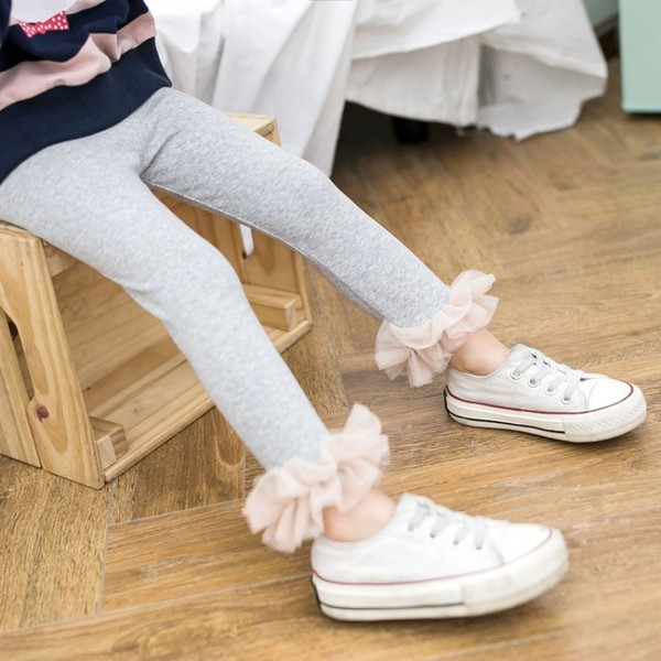 Modern gyerek leggings lányoknak fekete és szürke színben