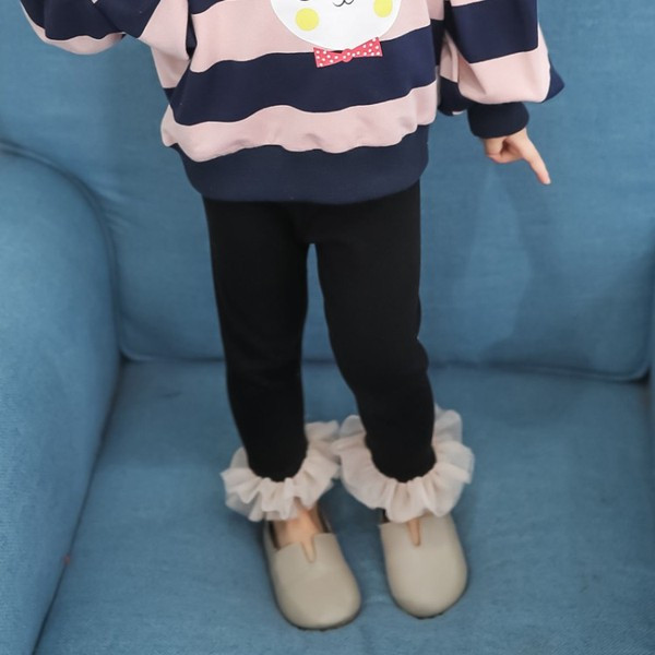 Modern gyerek leggings lányoknak fekete és szürke színben