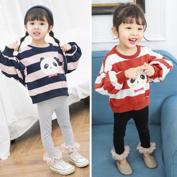 Modern gyerek leggings lányoknak fekete és szürke színben