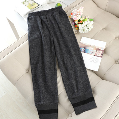 Плетен дамски панталон с еластична талия и джобове в няколко цвята