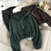 Kapucnis és cipzáras női pulóver négy színben