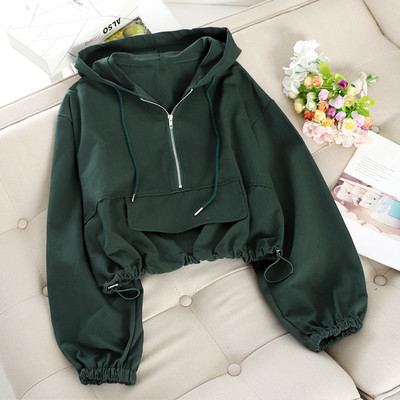 Kapucnis és cipzáras női pulóver négy színben