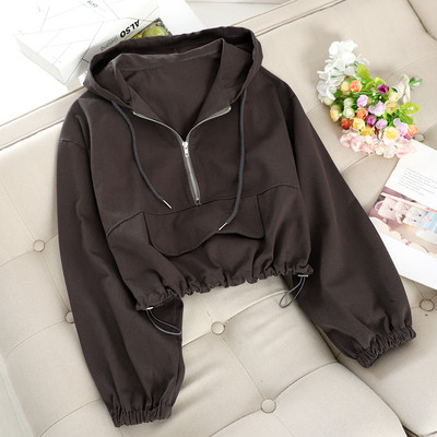 Kapucnis és cipzáras női pulóver négy színben