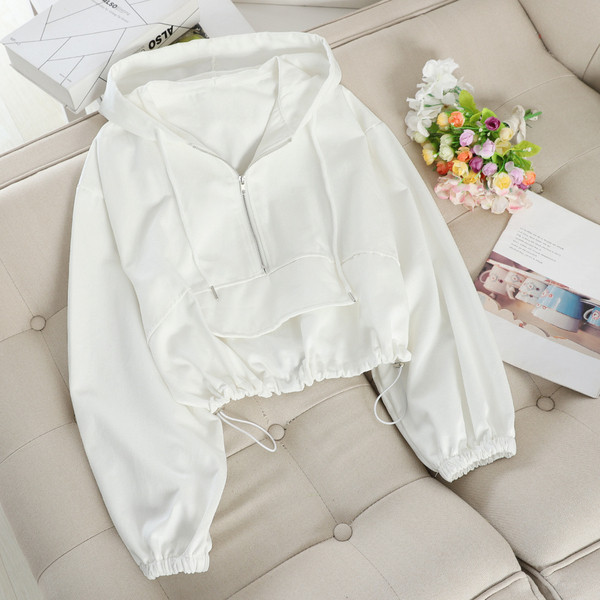 Kapucnis és cipzáras női pulóver négy színben