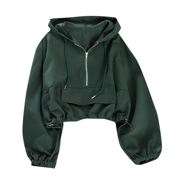 Kapucnis és cipzáras női pulóver négy színben