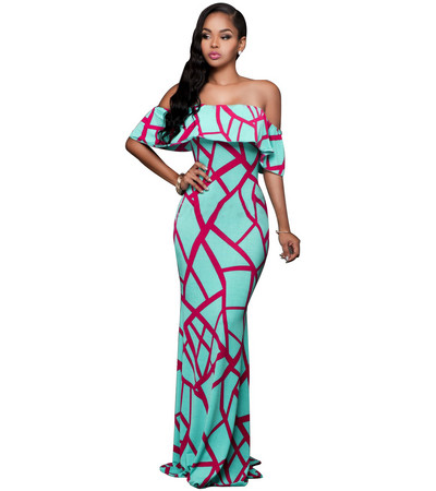 Rochie lunga dama casual cu maneci cazute Model Slim in doua culori