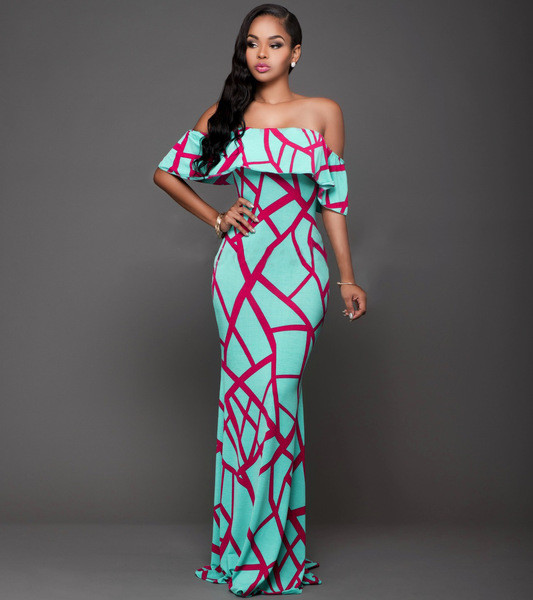 Lezser női hosszú ruha ejtett ujjal Karcsú modell két színben