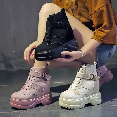 Νέο μοντέλο γυναικείες μπότες μοντέλου με σκληρή σόλα σε μαύρο, μπεζ και ροζ χρώμα